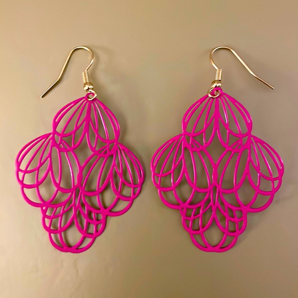 Hot Pink Squiggle Earrings